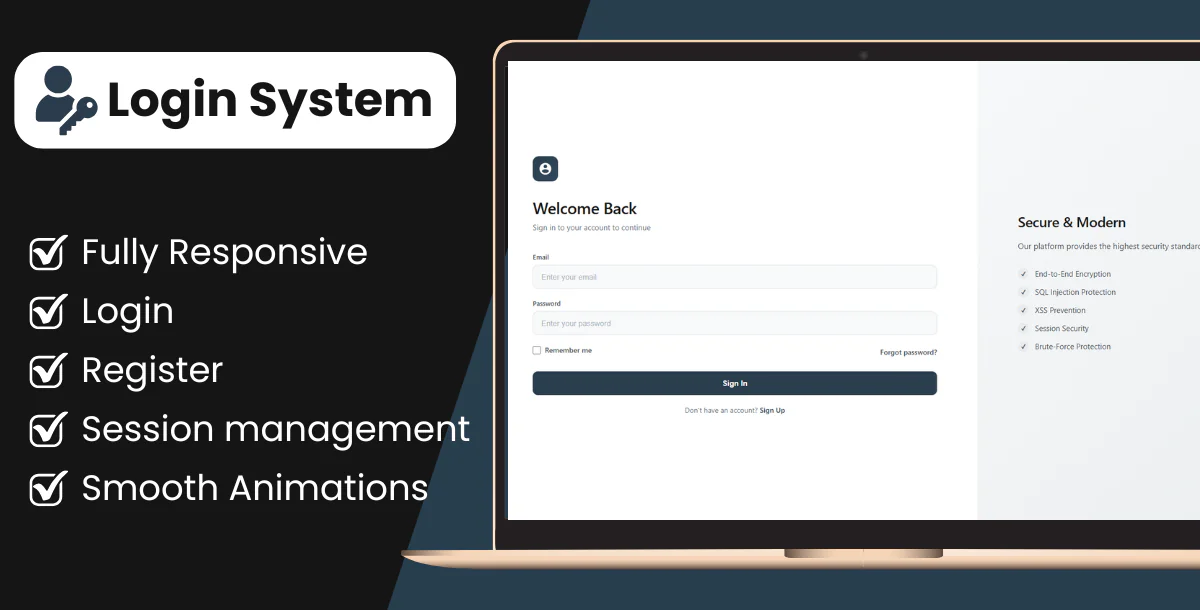 Complete PHP User Authentication System – Responsive & Secure